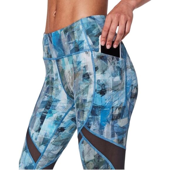 Lululemon On Pace Crop *21" Sun Dazed Multi Blue Size 8 EUC - Picture 5 of 9